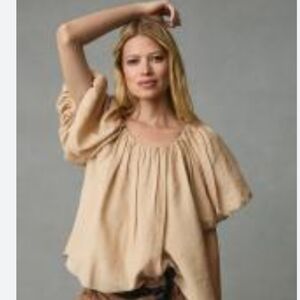 Anthropologie Endless Rose Beige Blouse